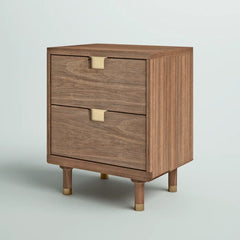 Mahogany Solid Wood Byron 25'' Tall 2 - Drawer Nightstand in Sand
