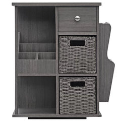 Gray Wash Cadarrah 24'' Tall Floor Shelf 3 - Drawer End Table with Plenty Storage Space