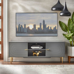 Caelean TV Stand for TVs up to 70" Winding Grooves Lend a Vintage Vibe