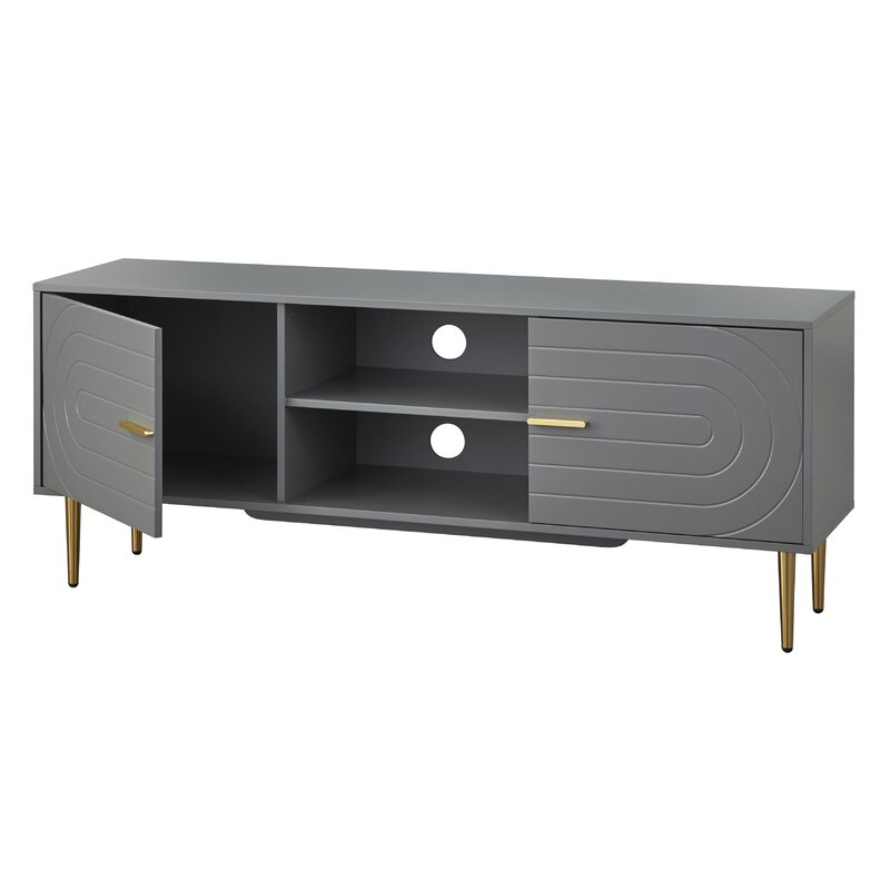 Caelean TV Stand for TVs up to 70" Winding Grooves Lend a Vintage Vibe