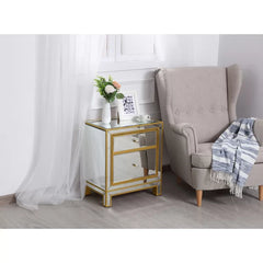 Gold Cain 24'' Tall Nightstand Perfect Additional Storage Space