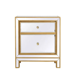 Gold Cain 24'' Tall Nightstand Perfect Additional Storage Space