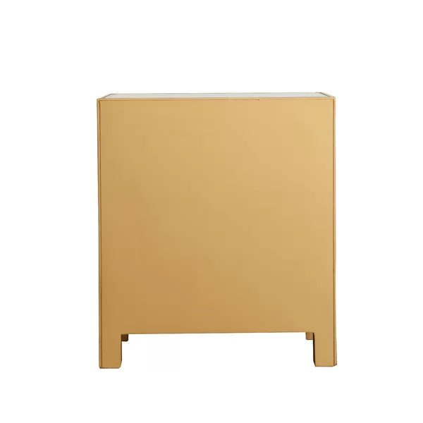 Gold Cain 24'' Tall Nightstand Perfect Additional Storage Space