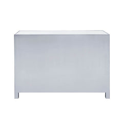 Antique Silver Cain 6 Drawer 48'' W Double Dresser Mirrored Paneling