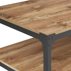 3 Piece Rectangular Coffee Table Set Crafted from Metal and Manufactured Wood