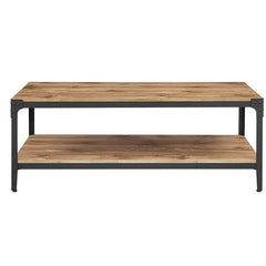 3 Piece Rectangular Coffee Table Set Crafted from Metal and Manufactured Wood