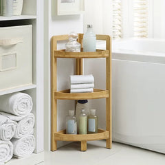Caitlan 9.05'' W x 24.4'' H x 9.05'' D Solid Wood Free Standing Bathroom Shelves