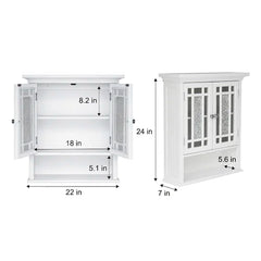 White 22'' W x 24'' H x 7'' D Removable Bathroom Cabinet