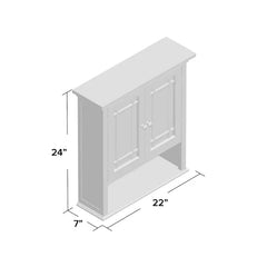 White 22'' W x 24'' H x 7'' D Removable Bathroom Cabinet