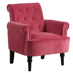 29'' Wide Tufted Velvet Armchair Solid and Engineered Wood Frame