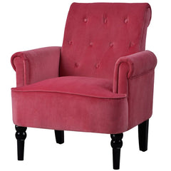 29'' Wide Tufted Velvet Armchair Solid and Engineered Wood Frame