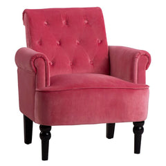 29'' Wide Tufted Velvet Armchair Solid and Engineered Wood Frame