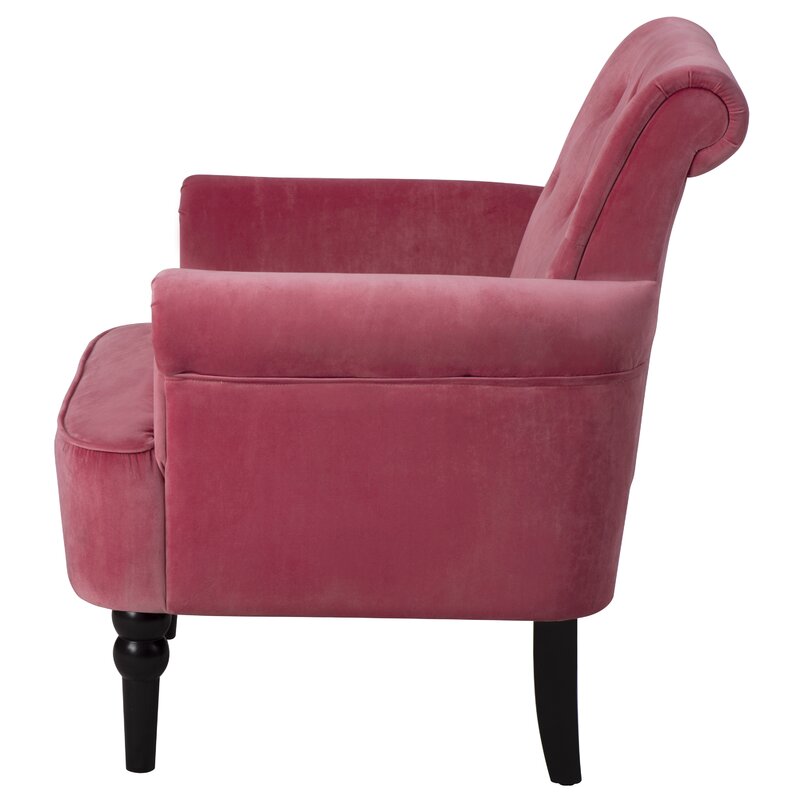 29'' Wide Tufted Velvet Armchair Solid and Engineered Wood Frame
