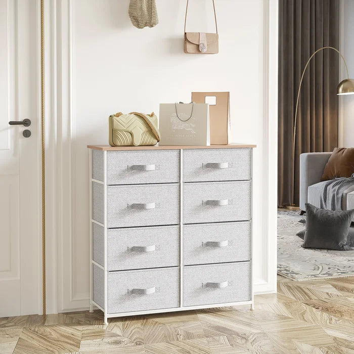 Light Gray Callie-Mai 8 Drawer 33.9'' W 8 Removable and Foldable Drawers