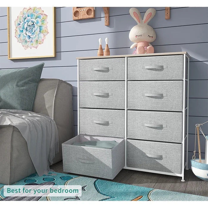 Light Gray Callie-Mai 8 Drawer 33.9'' W 8 Removable and Foldable Drawers