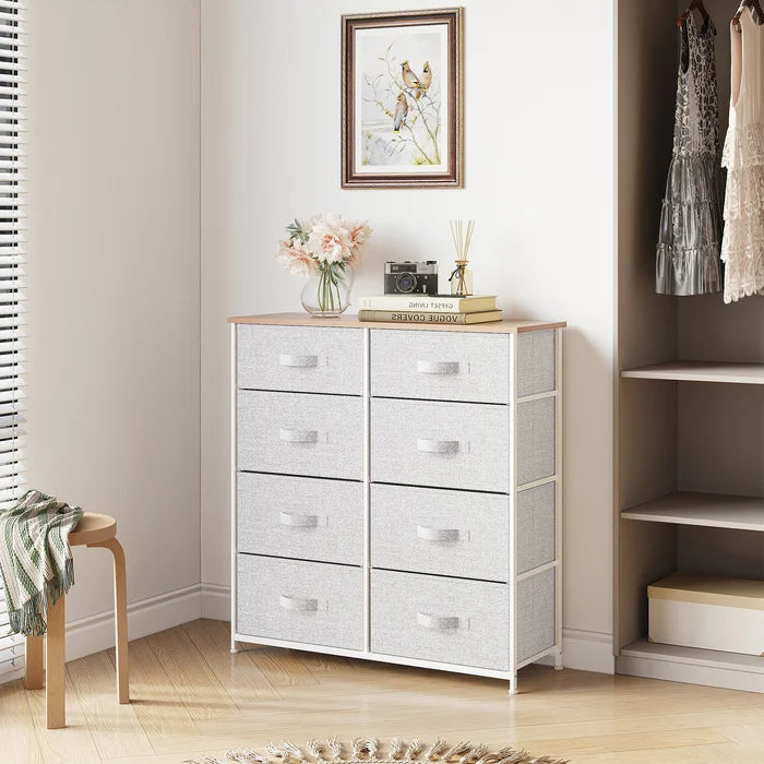 Light Gray Callie-Mai 8 Drawer 33.9'' W 8 Removable and Foldable Drawers