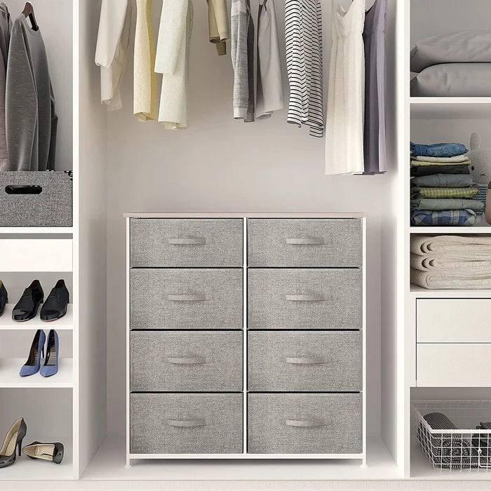 Light Gray Callie-Mai 8 Drawer 33.9'' W 8 Removable and Foldable Drawers