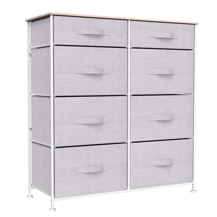 Light Gray Callie-Mai 8 Drawer 33.9'' W 8 Removable and Foldable Drawers
