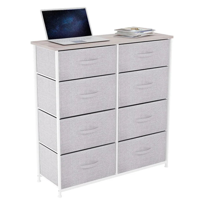 Light Gray Callie-Mai 8 Drawer 33.9'' W 8 Removable and Foldable Drawers