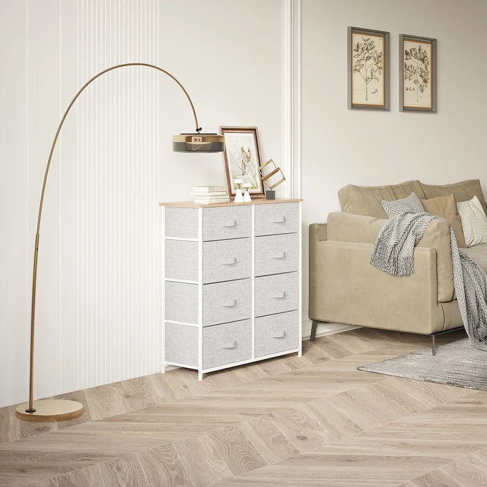 Light Gray Callie-Mai 8 Drawer 33.9'' W 8 Removable and Foldable Drawers