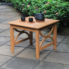 Patio Side Table Natural Perfect Teak Table for Outdoor and Indoor Use