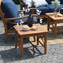 Patio Side Table Natural Perfect Teak Table for Outdoor and Indoor Use