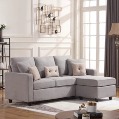 Campbelltown 78.5" Wide Reversible Sofa & Chaise with Ottoman Design