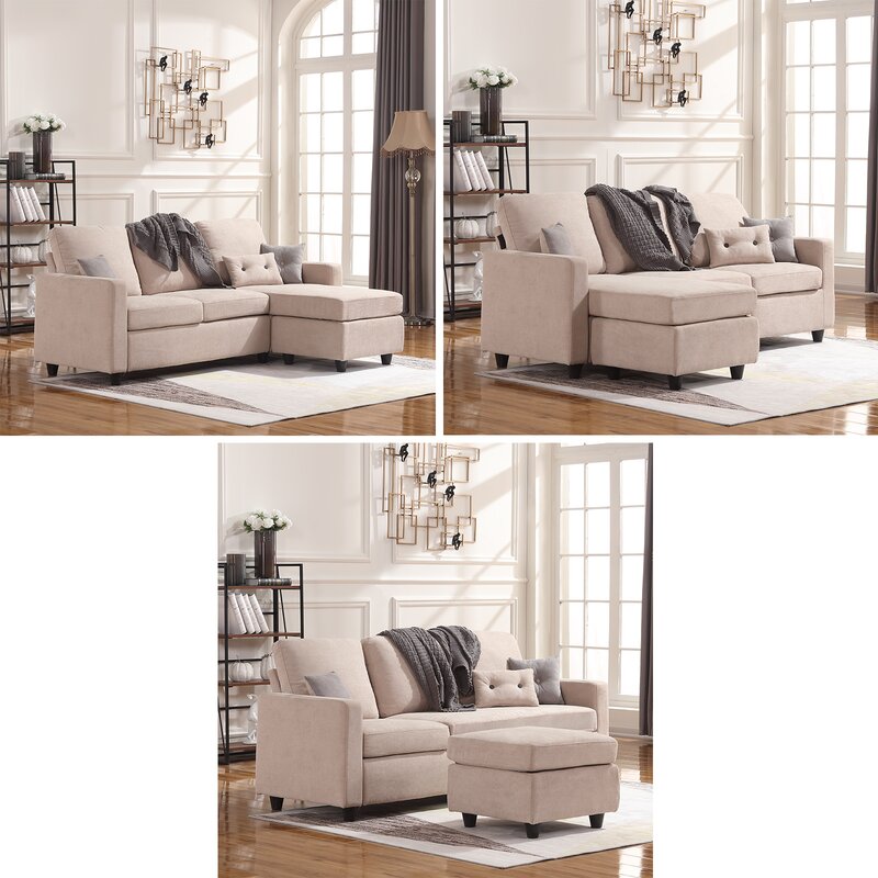 Campbelltown 78.5" Wide Reversible Sofa & Chaise with Ottoman