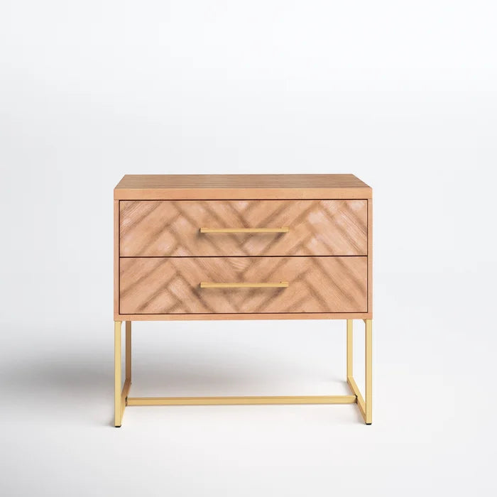 Oak Candelario 27'' Tall 2 - Drawer Nightstand Bring Modern Style