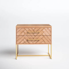 Oak Candelario 27'' Tall 2 - Drawer Nightstand Bring Modern Style