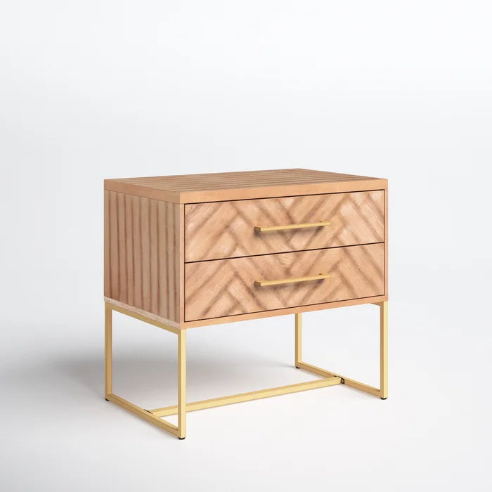 Oak Candelario 27'' Tall 2 - Drawer Nightstand Bring Modern Style