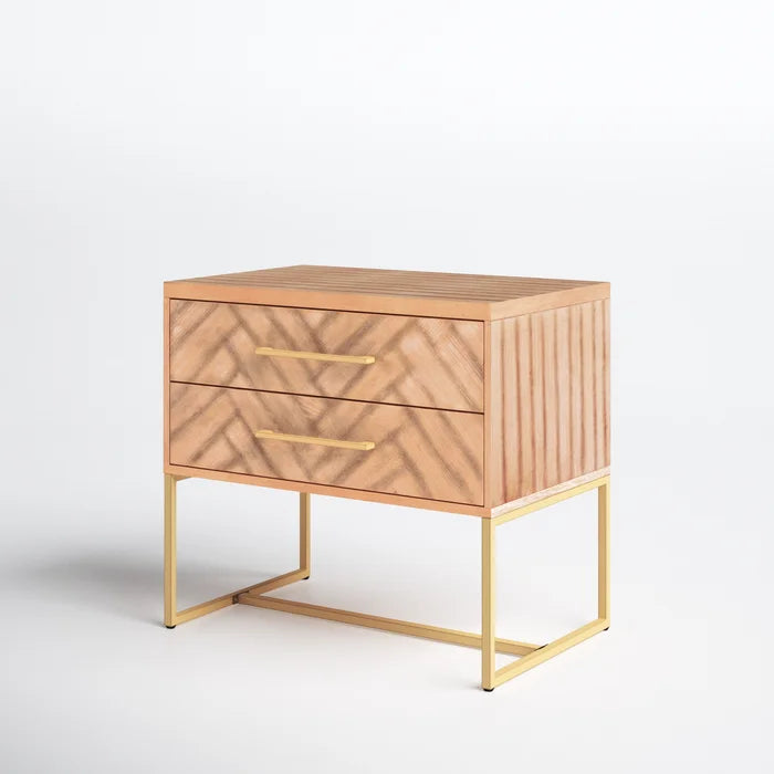Oak Candelario 27'' Tall 2 - Drawer Nightstand Bring Modern Style