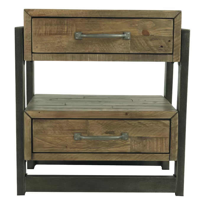 Brown Candice 28'' Tall 2 - Drawer Nightstand Perfect for Bedside