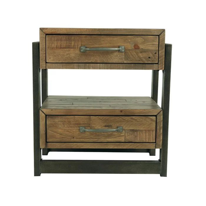 Brown Candice 28'' Tall 2 - Drawer Nightstand Perfect for Bedside
