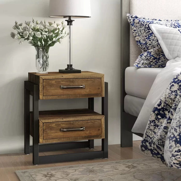 Brown Candice 28'' Tall 2 - Drawer Nightstand Perfect for Bedside