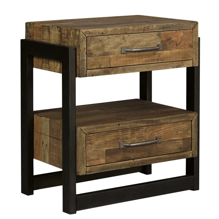 Brown Candice 28'' Tall 2 - Drawer Nightstand Perfect for Bedside