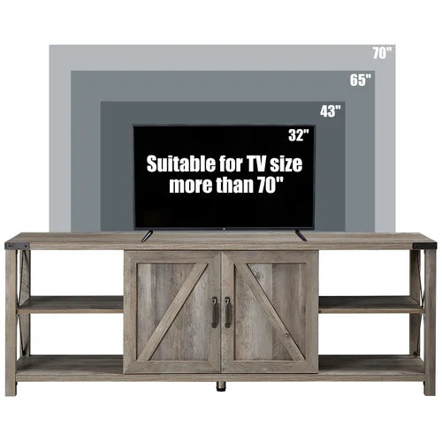 Candid TV Stand for TVs up to 78" Closed Storage Cabinet