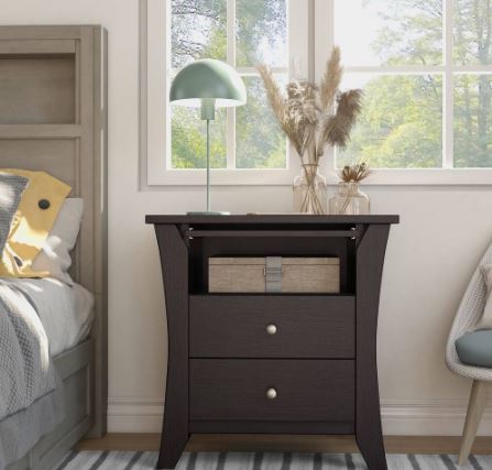 Espresso 2-drawer Nightstand with Shelf Organize your Bedside with the Modern Mendolla Nightstand