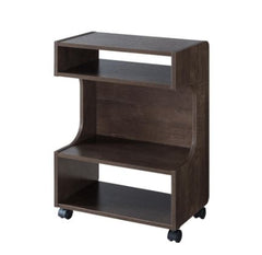 Four Shelfing Spaces Printer Stand Chairside Table with a Three Tier Display - Brown