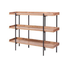 Modern Etagere Wood and Steel 3-Shelf Display Offer your Space Both Function and Style, with this Charming Three-Shelf Display