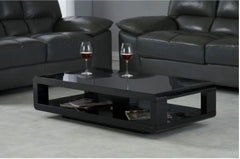 Modern Lacquer Coffee Table, Glossy Black 48"X24"X12"H