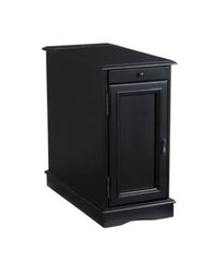 Black Accent Charging Table Multi Function Accent Table that Serves As A Charging Station, Beverage Holder and Provides Storage