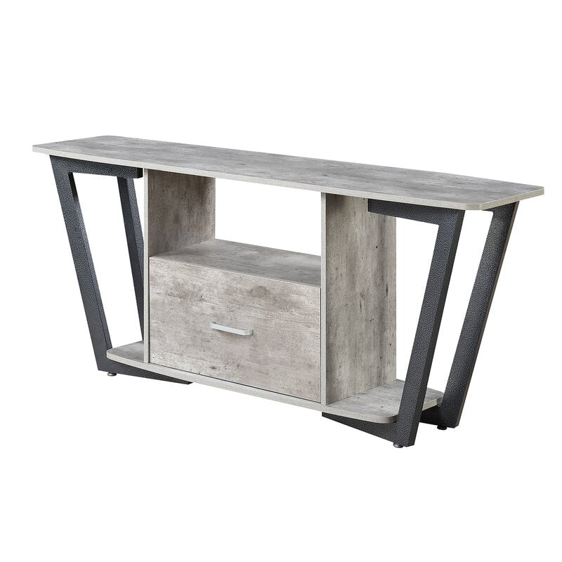 Slate Gray Capulet TV Stand for TVs up to 60"  Crafted from Manufactured Wood and Metal