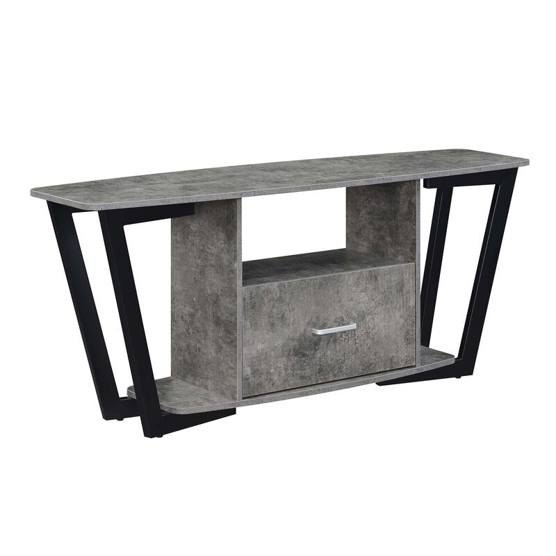 Cement Capulet TV Stand for TVs up to 60" Open Shelving Ideal for Tucking Away Electronics
