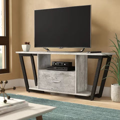 Slate Gray Capulet TV Stand for TVs up to 65" Provide Even More Storage Space