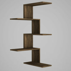 Walnut 5 Tier Corner Shelf Perfect for Organizing at Home or Office