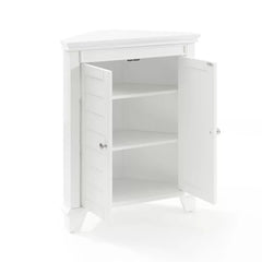White Caree 28.88'' Tall 2 - Door Corner Accent Cabinet Offers Flexible Storage