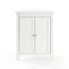 White Caree 28.88'' Tall 2 - Door Corner Accent Cabinet Offers Flexible Storage