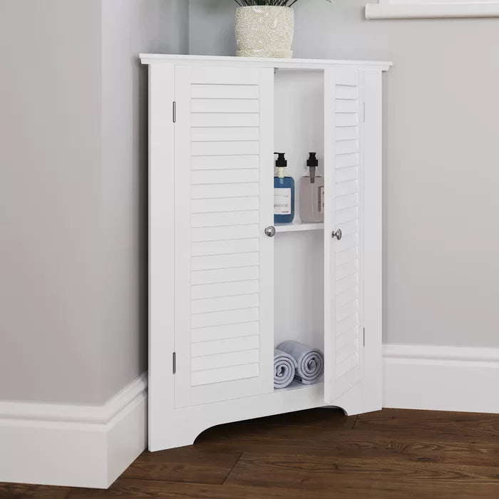 White Carilyn 25.5'' W x 31.25'' H x 12.8'' D Free-Standing Bathroom Cabinet
