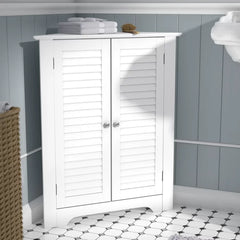 White Carilyn 25.5'' W x 31.25'' H x 12.8'' D Free-Standing Bathroom Cabinet